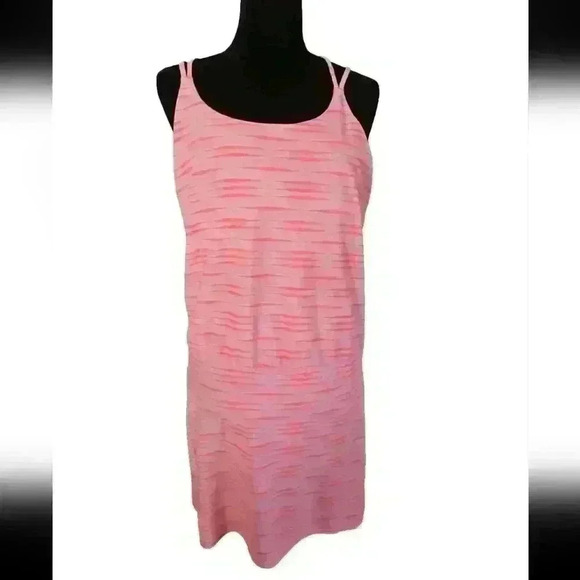 Athleta Womens Orange And White Striped Ariel Venice Strappy Swim Dress LP - Picture 3 of 14